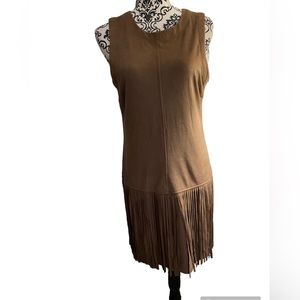 Allen B Adorable suede fringed dress